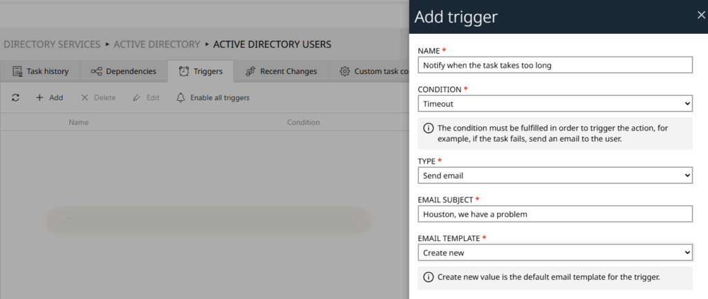 Raynet One Data Hub add trigger
