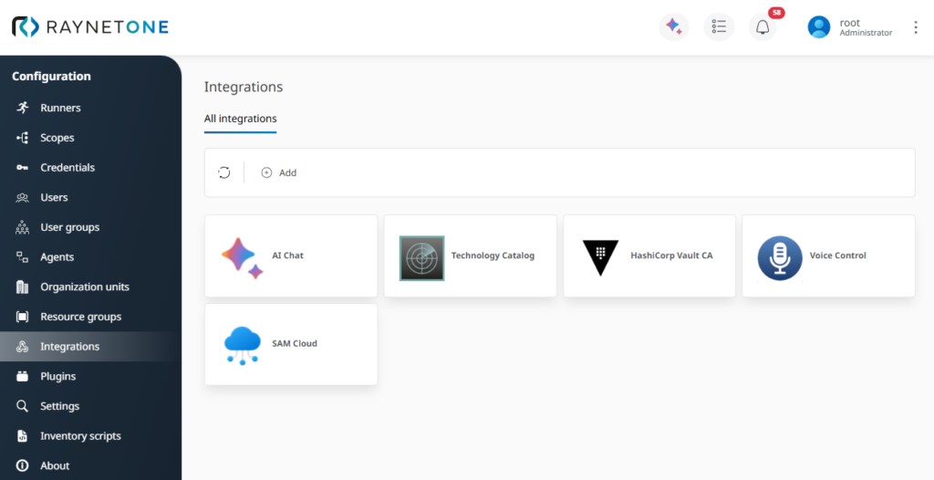 Raynet One all integrations